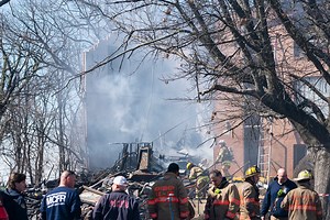 Harrowing moment apartment complex EXPLODES leaving 10 hospitalized