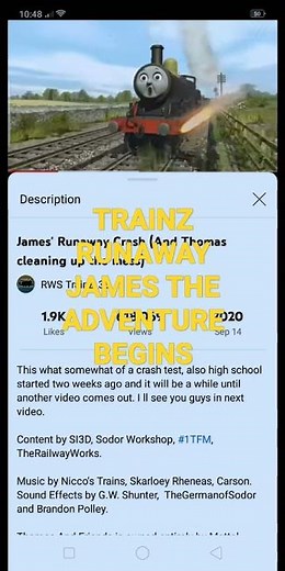 RUNAWAY JAMES TRAINZ REMAKES THE ADVENTURE BEGINS SHORTS