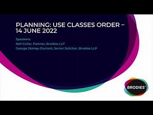 Planning: Use Classes Order – 14 June 2022