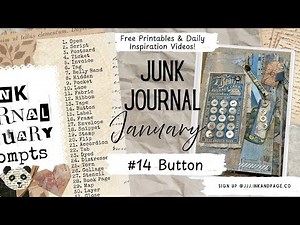 Junk Journal January |#14 Button | Free Printable Project |