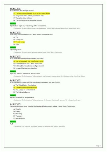 NEW US CITIZENSHIP TEST 2026 USCIS VERSION 128 QUESTIONS Practice exam free
