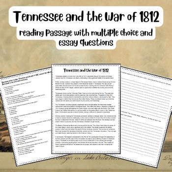 Tennessee & War of 1812 Reading Passage Worksheet | Comprehension & Writing Task