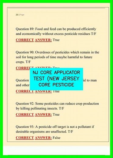 NJ CORE APPLICATOR TEST NEW JERSEY CORE PESTICIDE video