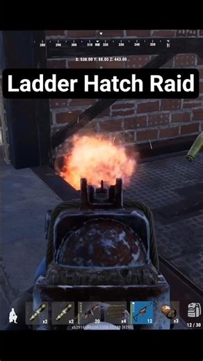 Wasn't expecting the only door to be the ladder hatch #rust #rustgame #rustconsole