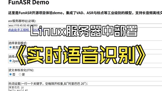 Linux中部署阿里开源的FunASR实时语音识别接口 | 实时语音识别内网部署 | 支持多路并发的开源FunASR实时语音识别Linux中部署
