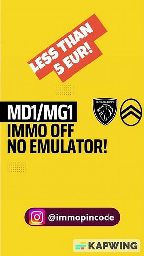 Bosch MD1/MG1 immo off without emulator! Less than 5eur!