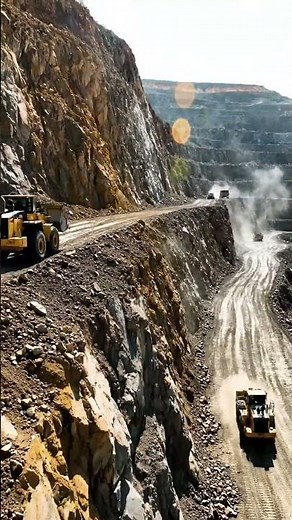 Massive Loader in Action: Open Pit Mining Operations! 🚜
