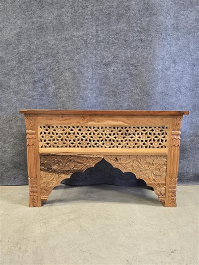 Hand Carved Reclaimed Solid Natural Teak Wood Console Sideboard Table - Etsy
