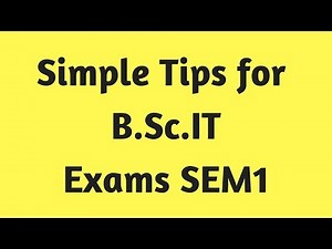 B.Sc.IT Exam Tips for Sem1 || Study less and Get Good Marks