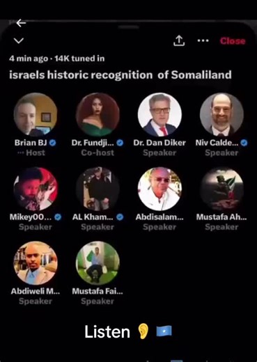Why Israel recognize the secessionists in northern Somalia? On December 28, 2025, during an X Space discussion, Dr. Dan Diker, president of the Jerusalem Center, stated that the secessionist Somaliland clan enclave in northwest Somalia had privately offered, and that its president approved on December 20, to resettle up to 1.5 million Palestinians in Gaza. #gaza #somaliland #somalia