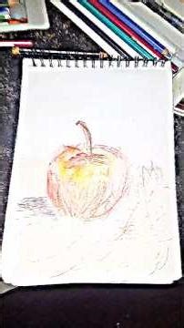 realistic apple 🍎 drawing pencil colors 👌 😍