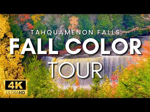 Tahquamenon Falls Autumn Color Walking Tour | Michigan Fall Foliage Color Tour Upper & Lower Falls