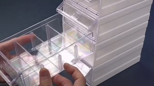 15 Pcs Plastic stackable storage drawers,Small parts storage organizer, Drawers Storage Closet&45 Pcs Clear Dividers&45 Tag Cards,Multifunctional Rack For Small Items (15-White)