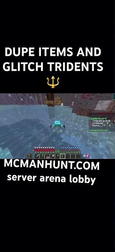 MINECRAFT LOBBY DUPE GLITCH, INFINITE TRIDENTS [Minecraft Glitches] [McManhunt.Com server]​⁠