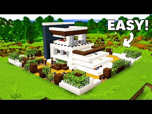 How to Build Modern House (WITH IRON FARM) in Minecraft 1.21 (Easy)