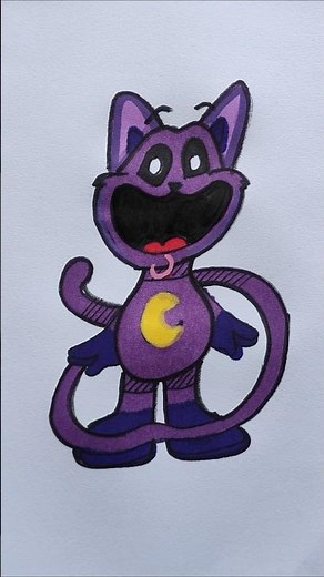 How to draw Catnap step by step drawing #catnap #drawing #shorts #kids