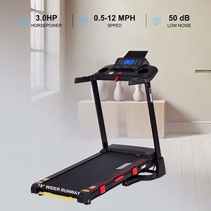 Treadmill with Incline,15-Level Auto Incline, 18" Wide Belt, 350lb Capacity, 3HP, 0.5-10 MPH, 36 Programs Running Treadmills for Home with Bluetooth APP