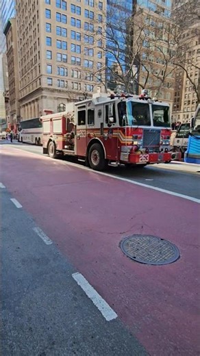 FDNY Engine 263 Passing By On West 42nd Street In Midtown, Manhattan, New York City