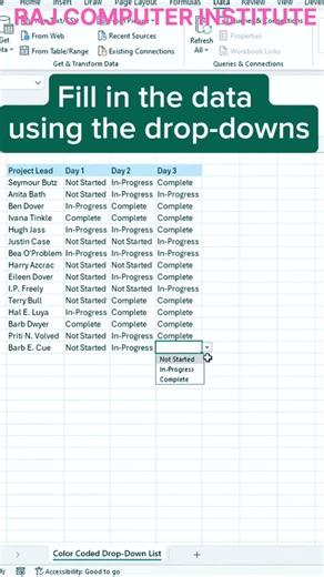 Color coding Drops Down 👇 #excel #exceltips #vlookup #exceltricks #exceltutorial #excelformula