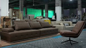 Italian Minimalist Three-Seat Modular Sofa Tufted Sectional for Hotels Halls Villas Apartments with Reclining Feature