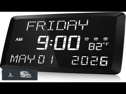 Raynic Digital Clock 11.5" Large Display Calendar Clock with Day and Date