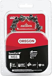 Oregon M66 Chainsaw Chain for 16 Inch Bars, .325" Pitch, 66 Drive Links, .050" Gauge, Replacement Chainsaw Blade, fits Many Husqvarna & Jonsered Models (95TXL066G)
