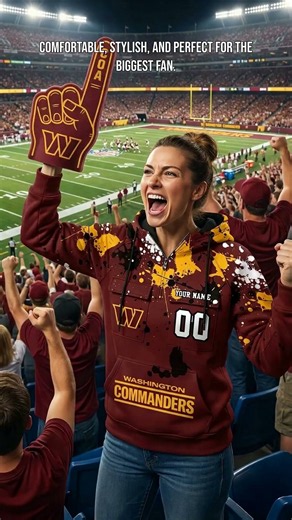 The Washington Commanders Classic Utility Cargo Hoodie! 🏈💛 burgundy🧥✨