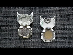 Great MONEY CAT with coin | Dollar Origami for Birthday | Tutorial DIY by NProkuda