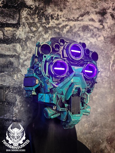 Ocularis Robot Mask - Cybernetic Techwear Bright LED Glowing Multi Eyes Apoc Dystopian Mask - Etsy