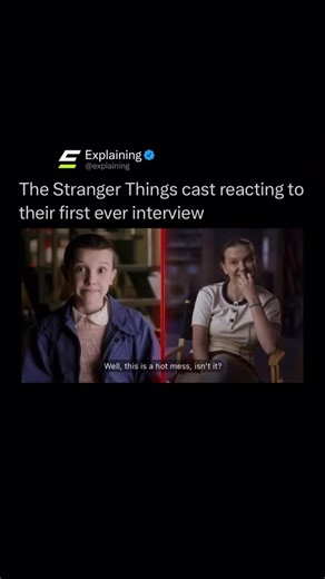 Explaining on Instagram: "A video of the Stranger Things cast reacting to their very first interviews as kids is hitting fans right in the emotions. Watching them look back at those early moments captures how small they were, how nervous they sounded, and how genuinely excited they were to be there. The contrast is what makes it so powerful. The clip cuts between their younger selves and who they are now, highlighting not just physical growth, but confidence, maturity, and the weight of years sp