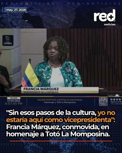 Vice President Francia Márquez speaks at a tribute for Toto La Momposina