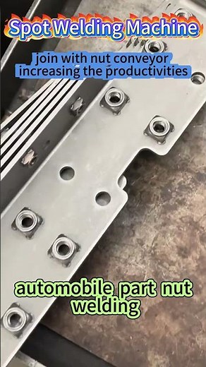 Weld nuts using a welding machine for quick welding Nut Projection Welding Machine. #nutspotwelder