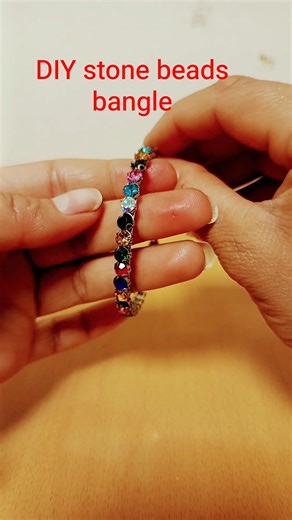 DIY stone beads bangle | handmade bracelet #diy #bangles #shorts