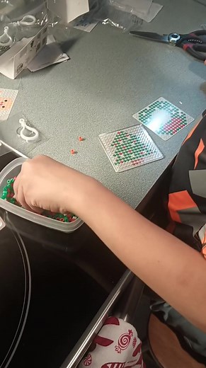 Kaleb creating art with melty Beads. #meltybeads #familyfun #familyfun | Jeremy Blevins