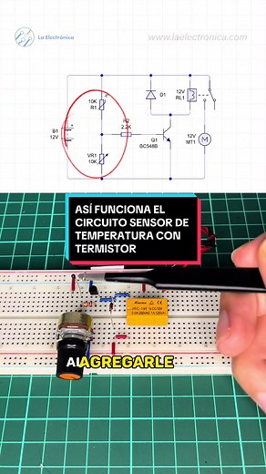 Así funciona el circuito sensor de temperatura con el termistor NTC | #LaElectronicaGT #Termistor #SensorDeTemperatura #Termometro #Termostato