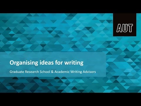 Organising ideas for writing
