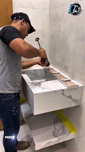 Modern Vanity Installation Pro Tips 🏡✅ #TileWork #HomeImprovement #BathroomRemodel