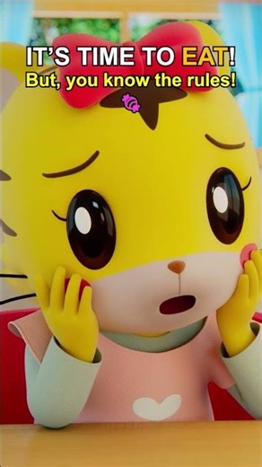 🍬🍭It's time to eat! But you know the rules... 🍝🍽️ #shimajiroenglish #cartoon #goodhabits #kids