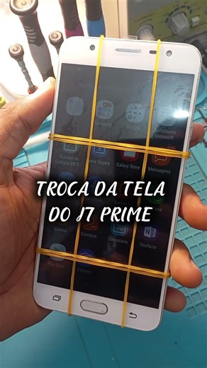 troca de tela do J7 prime antes e depois