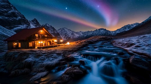 Aurora, Borealis, Northern Lights. Free Stock Video