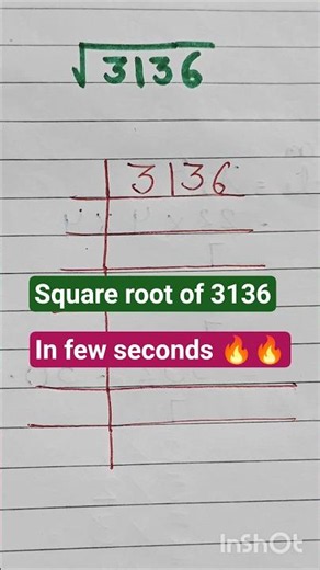 square root of 3136| 3136 का वर्गमूल | √3136 | square of 56 #squareroottricks #longdivisionmethod