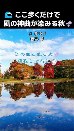 Walking by the water in autumn with this music playing was absolute perfection...🫧♪ Matsuri / Fuj...
