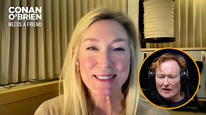 Conan asks his fan to paint the Team Coco logo on her boat. | Team Coco