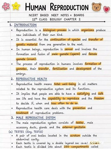 Human Reproduction Class 12 Biology | NCERT Based NEET 2027 Notes | Chapter 2 | Boards