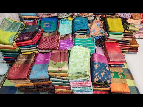 chickpet Bangalore wholesale Banarasi crepe tissue sarees🙂chickpet Bangalore shopping