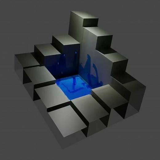 Blender初心者が噴水を作ってみた【流体シミュレーション】【物理演算】#Shorts