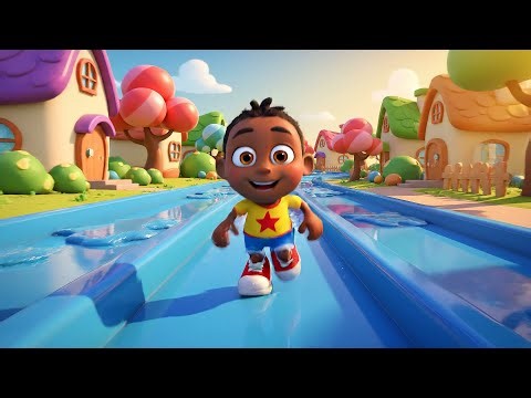 Fall Guys Wobbly Runner Shot Out of a Water Cannon | Nursery Rhymes for Kids & Baby Songs