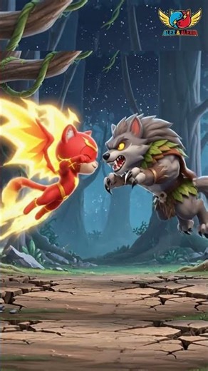 Super Chibi Cat vs Dark Wolf | Ultimate Dark Battle! #SuperChibiCat #DarkWolfBattle #EpicFightScene