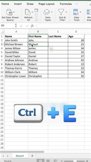 Auto-Fill Names & Data in Seconds - Excel Hack #shorts #excel #dataanlysis