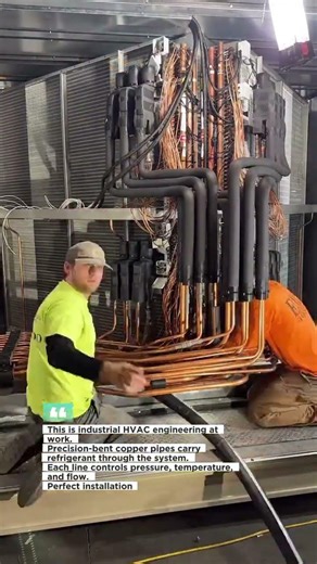 Massive HVAC Copper Piping Installed with Extreme Precision #HVAC #Copper #Industry
